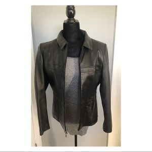 Venus Williams Black Leather Jacket Size Medium